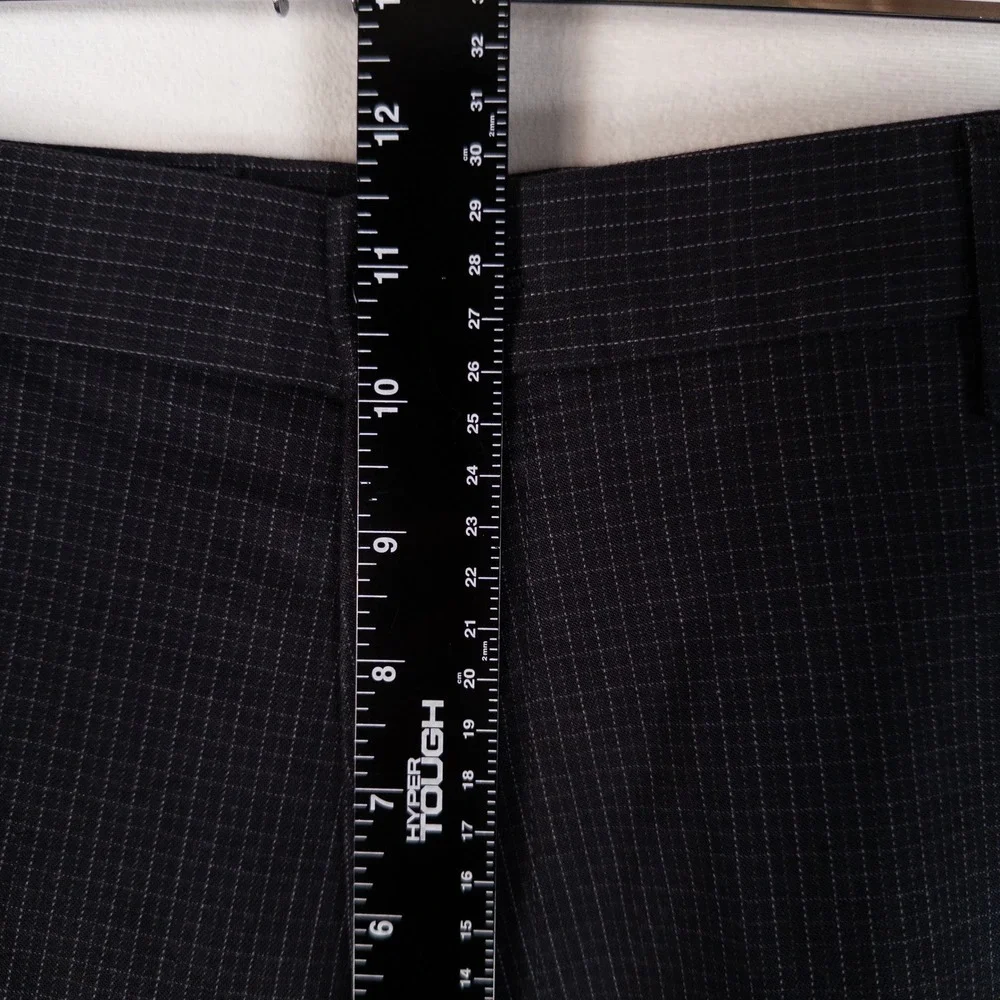 Dockers Signature Khaki Pants 36x29 Blue Gray Straight Micro Grid Check Stretch